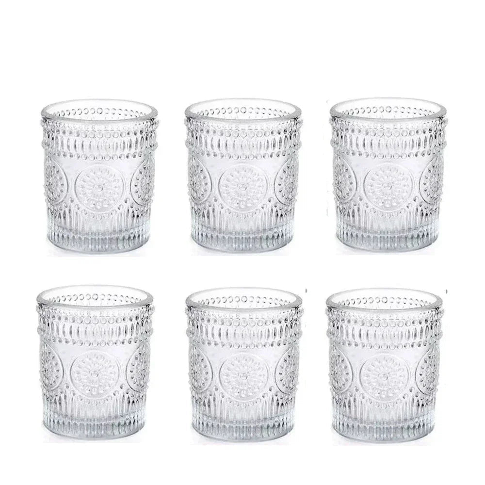 Lot de photophores colorés en verre votif
