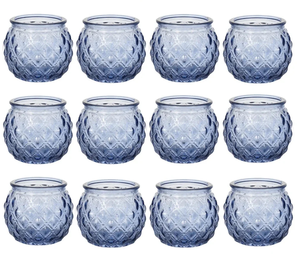 Lot de photophores en verre coloré