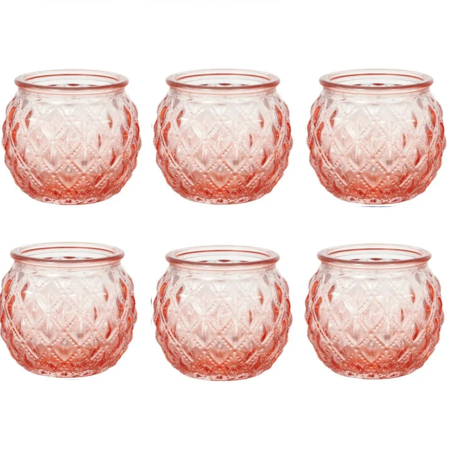 Lot de photophores en verre coloré