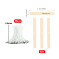 Lot de mèches de bougie en coton ciré avec support
