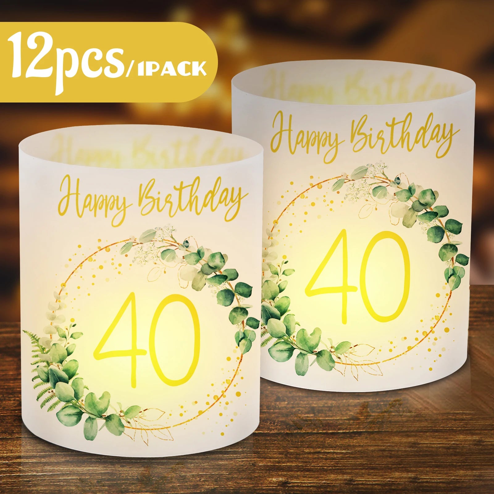 Lot d'étiquettes pour photophore anniversaire