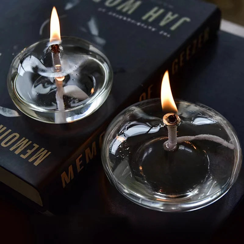 Bougeoir à huile en verre