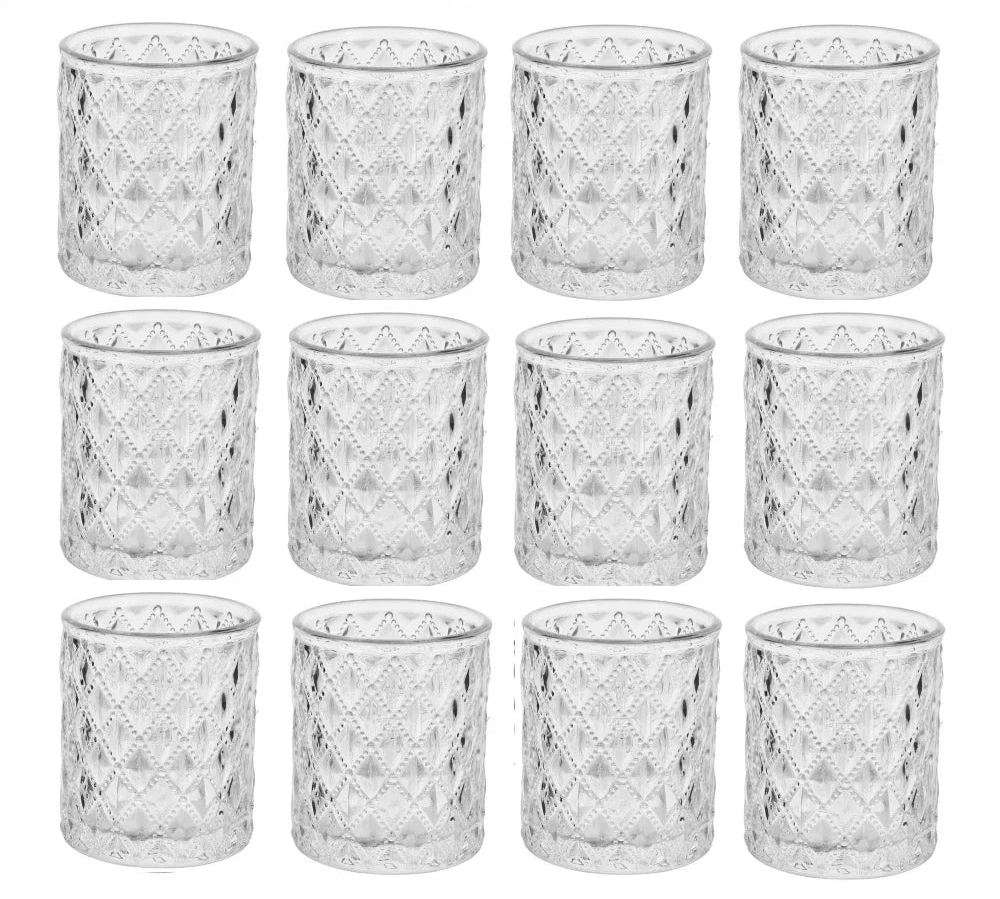 Lot de photophores en verre coloré