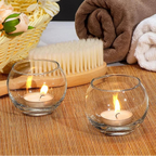 Lot de photophores en verre boule