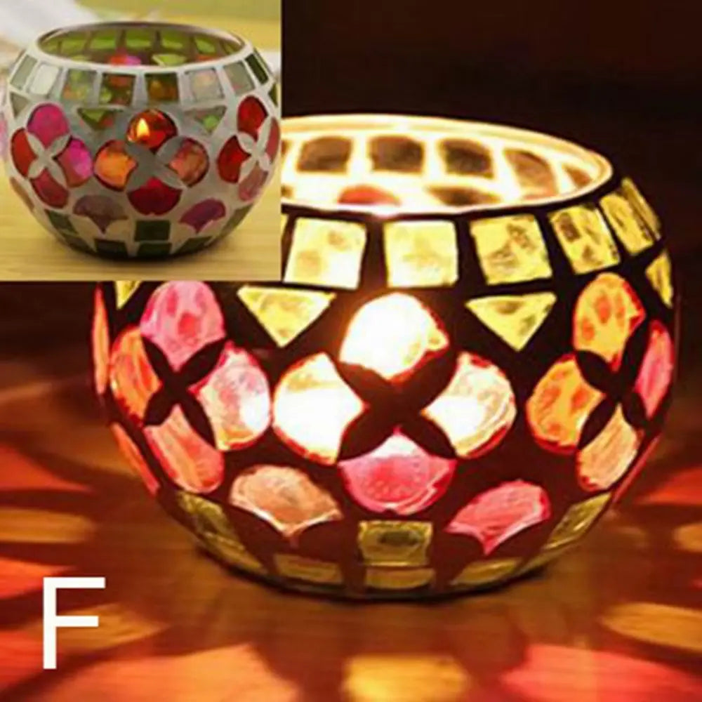 Photophore mosaïque coloré