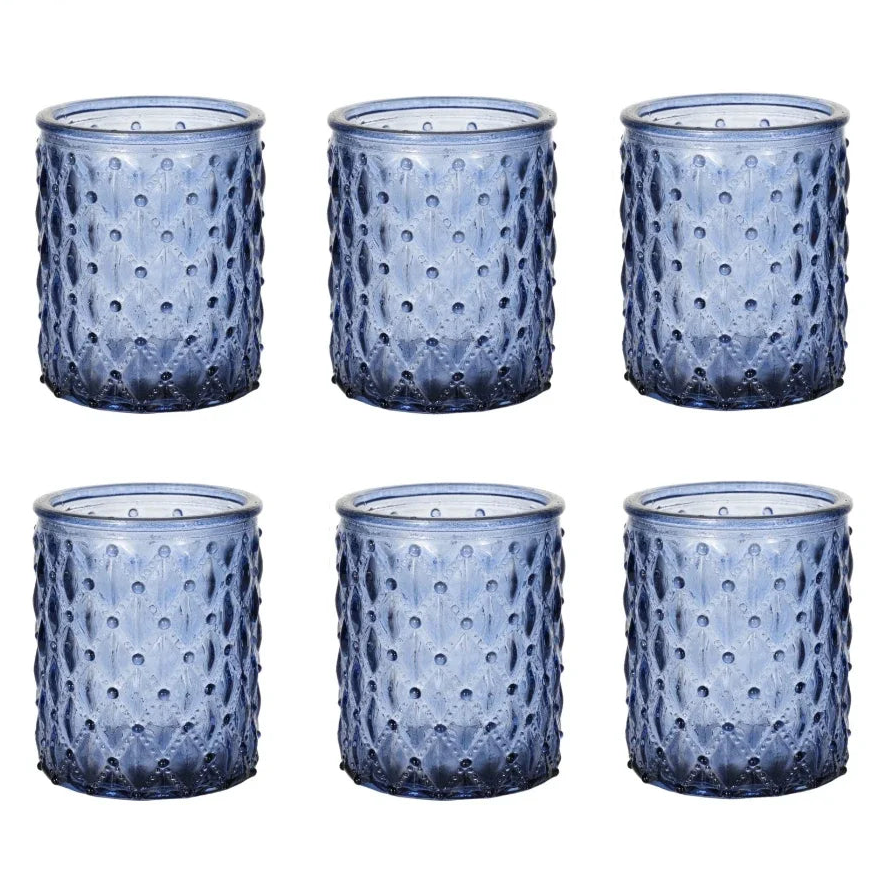 Lot de photophores en verre coloré