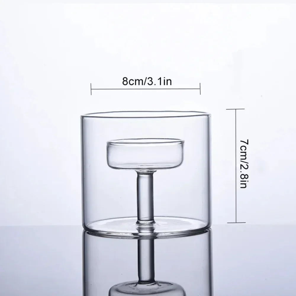 Photophore en verre cylindrique