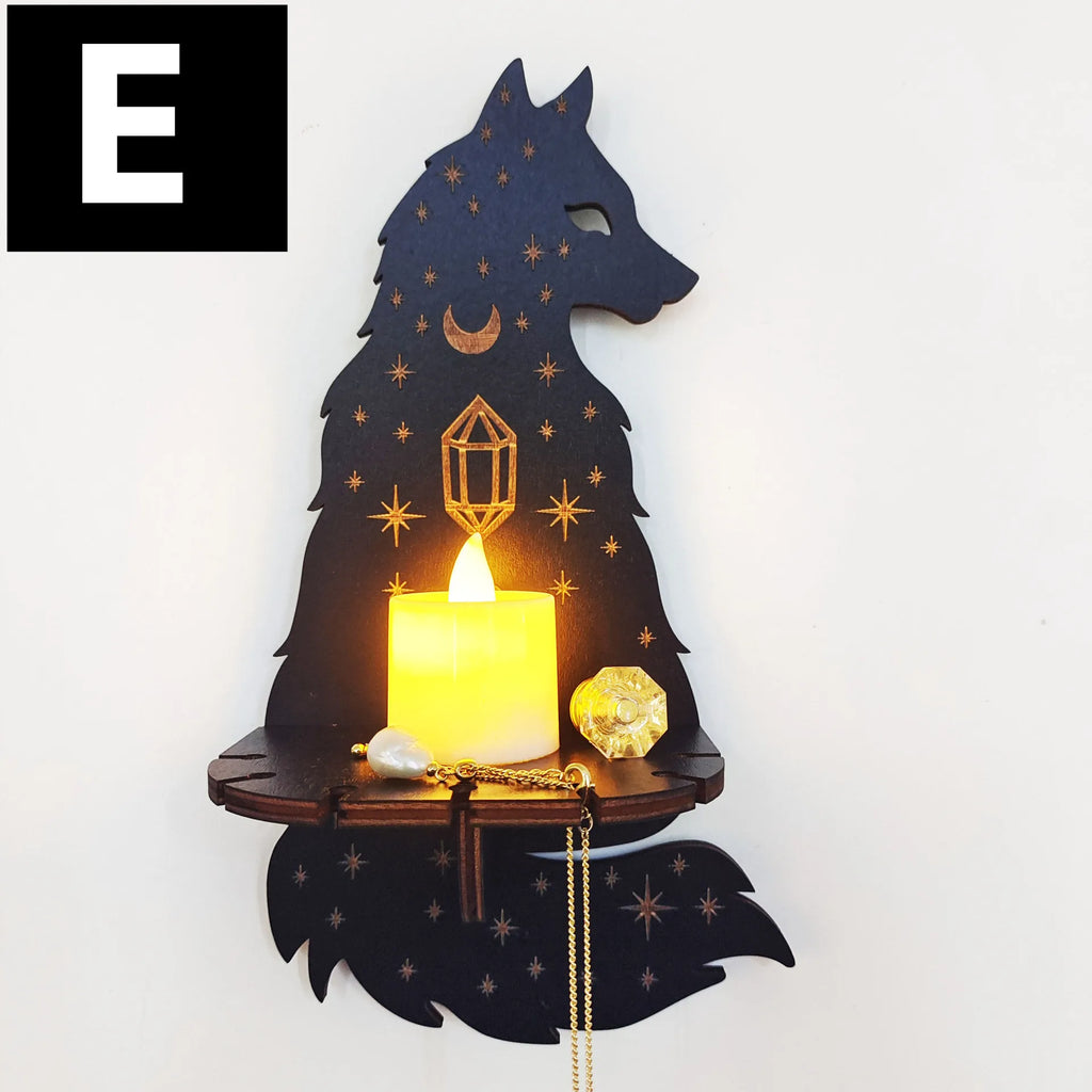 Porte bougie mural en bois