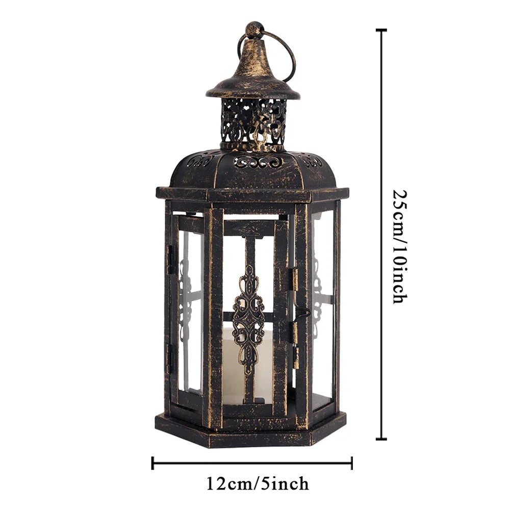 Lanterne photophore en métal vintage