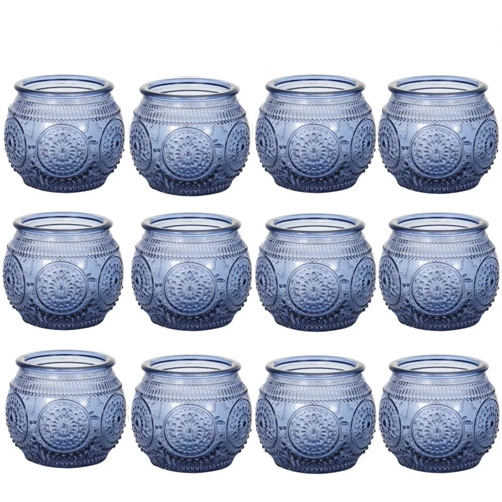 Lot de photophores colorés en verre votif