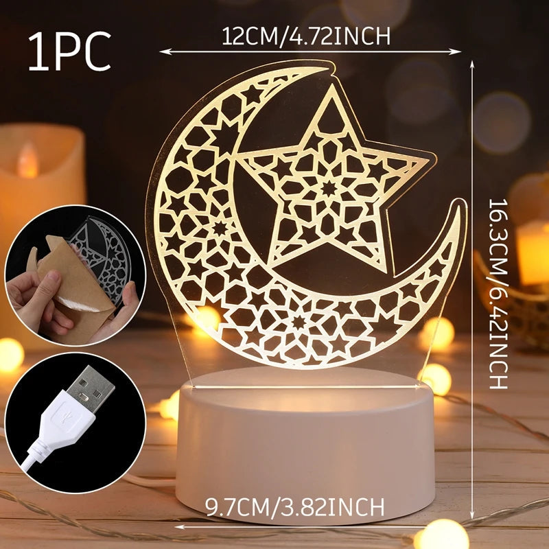 Photophore en métal lune calendrier Ramadan