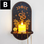 Porte bougie mural en bois