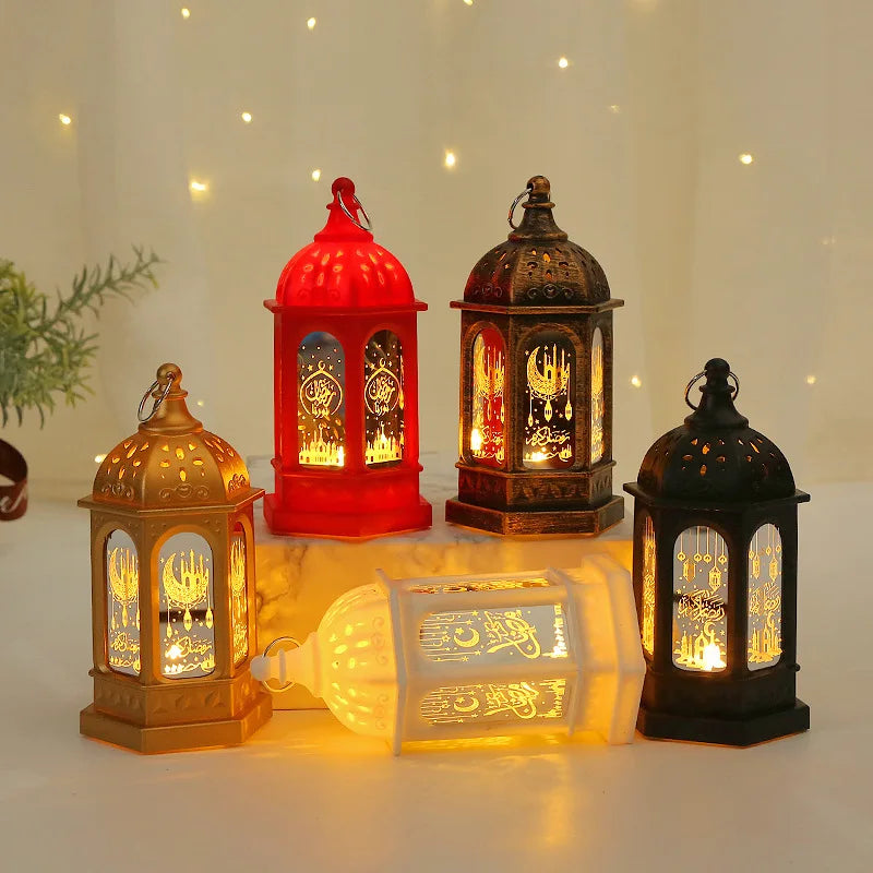 Lanterne en métal islamique LED décoration Aid
