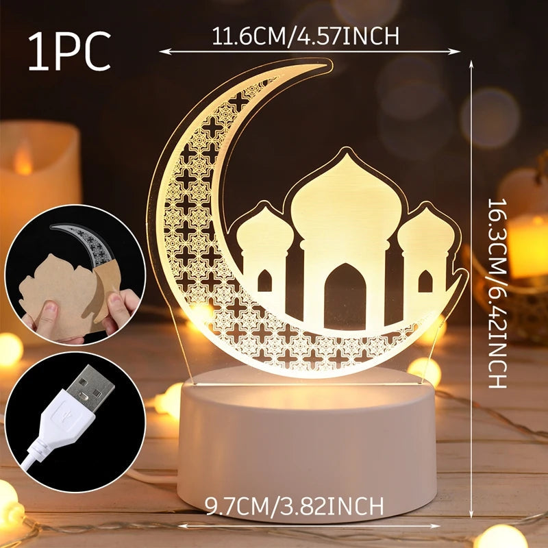 Photophore en métal lune calendrier Ramadan