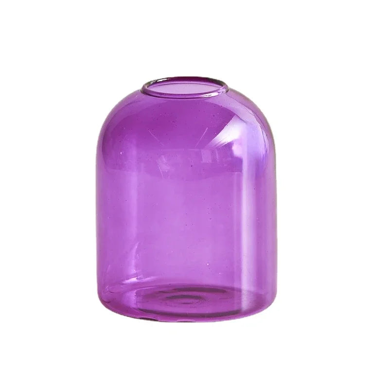 Photophore bougeoir en verre coloré épuré
