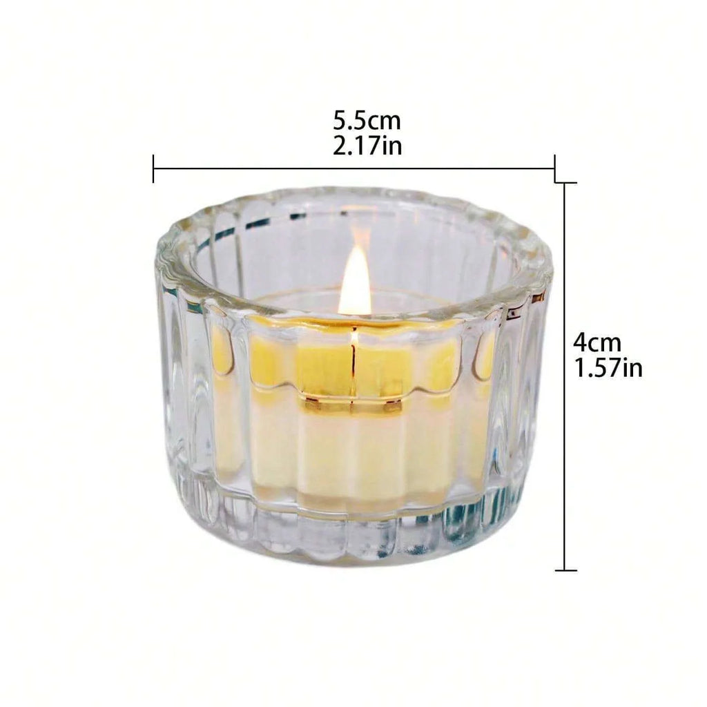 Lot de photophore en verre transparent