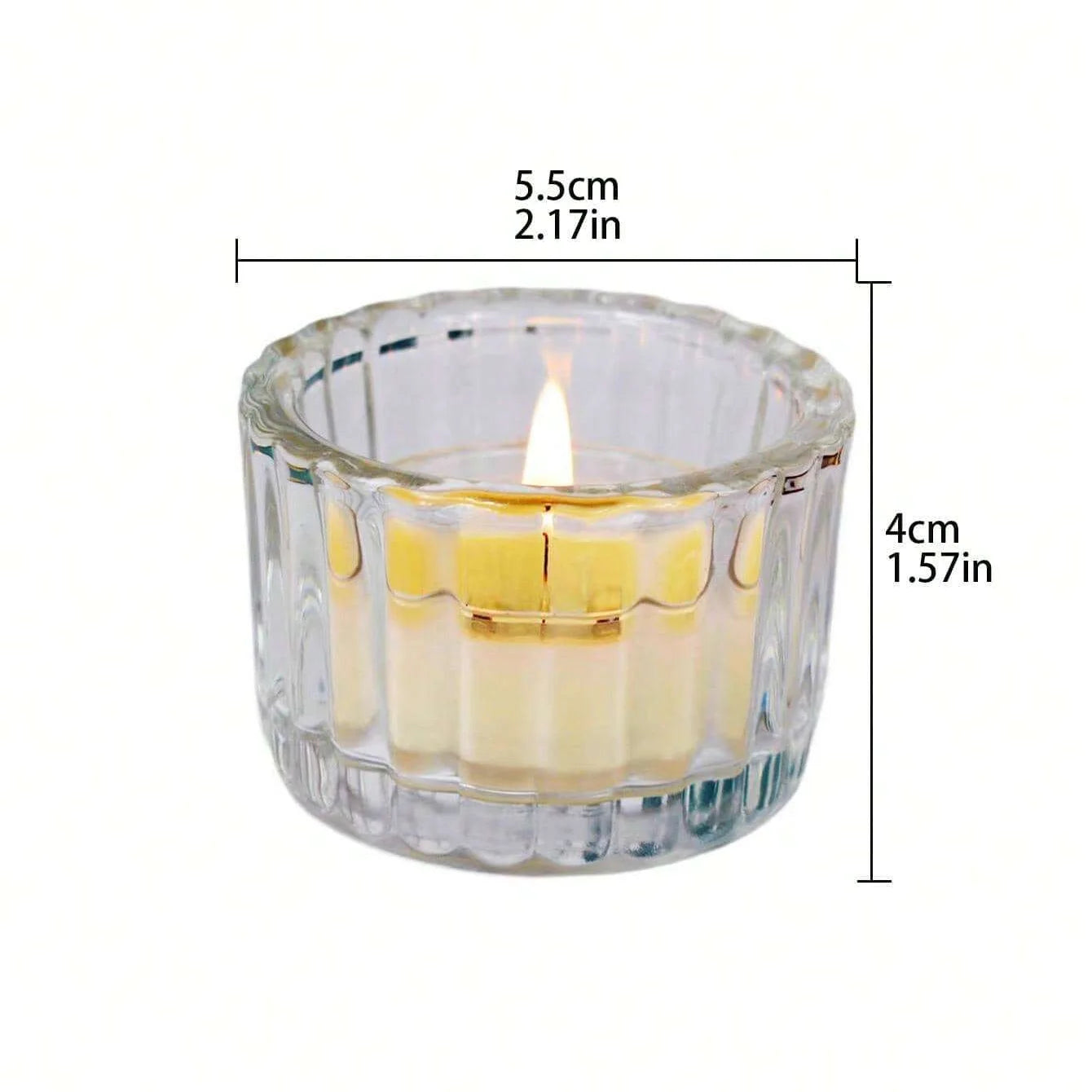 Lot de photophore en verre transparent