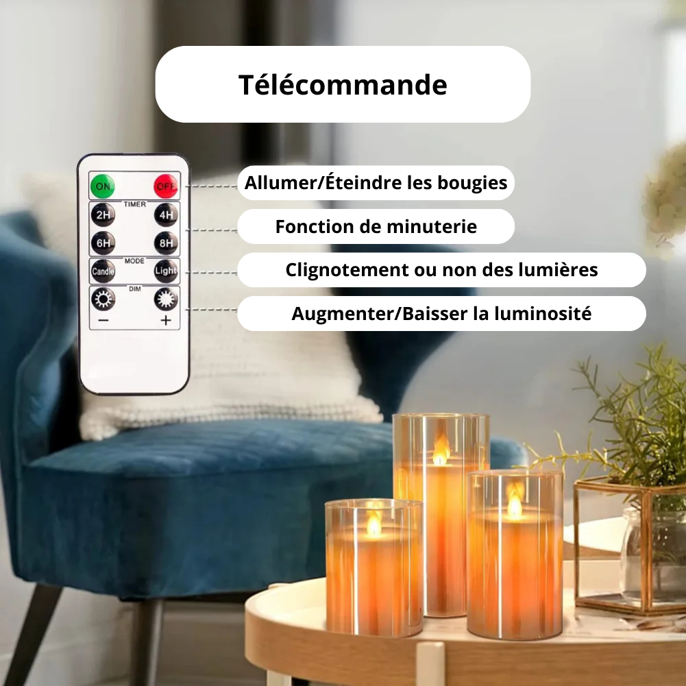Photophore électronique avec bougie LED